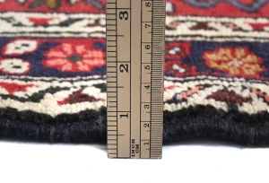 Vintage Red Tribal Geometric 2X9 Karajeh Persian Runner Rug