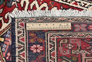 Vintage Red Tribal Geometric 2X9 Karajeh Persian Runner Rug