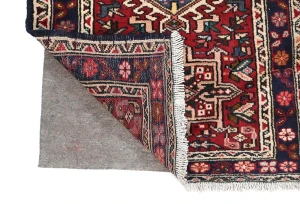 Vintage Red Tribal Geometric 2X9 Karajeh Persian Runner Rug
