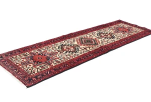 Vintage Cream Tribal 2'5X7'7 Hamedan Persian Runner Rug
