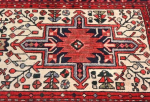 Vintage Cream Tribal 2'5X7'7 Hamedan Persian Runner Rug