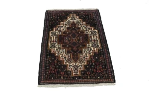 Vintage Cream Geometric Tribal 2X3 Bidjar Persian Rug