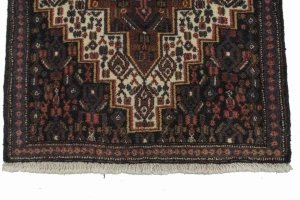 Vintage Cream Geometric Tribal 2X3 Bidjar Persian Rug