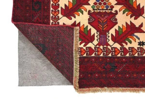 Vintage Red Tribal Geometric 3X5 Balouch Persian Rug