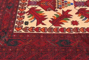 Vintage Red Tribal Geometric 3X5 Balouch Persian Rug