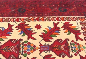 Vintage Red Tribal Geometric 3X5 Balouch Persian Rug
