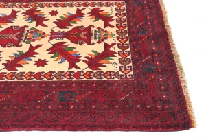 Vintage Red Tribal Geometric 3X5 Balouch Persian Rug