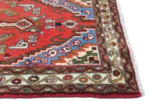 Vintage Red Geometric Tribal 3X5 Hamedan Persian Rug