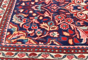 Vintage Purple-navy Floral 2'0X2'5 Kashan Persian Oriental Rug