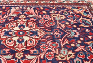 Vintage Purple-navy Floral 2'0X2'5 Kashan Persian Oriental Rug