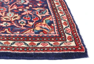 Vintage Purple-navy Floral 2'0X2'5 Kashan Persian Oriental Rug