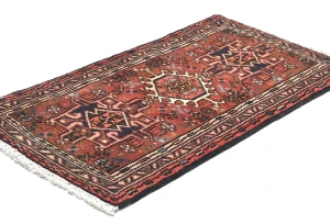 Vintage Rusty Red Tribal 2X3 Karajeh Persian Rug
