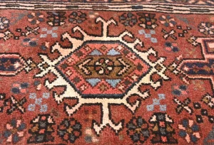 Vintage Rusty Red Tribal 2X3 Karajeh Persian Rug