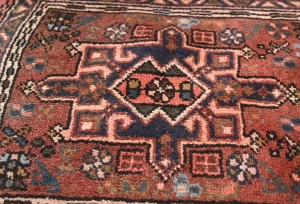 Vintage Rusty Red Tribal 2X3 Karajeh Persian Rug