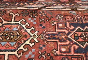 Vintage Rusty Red Tribal 2X3 Karajeh Persian Rug