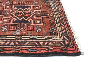 Vintage Rusty Red Tribal 2X3 Karajeh Persian Rug