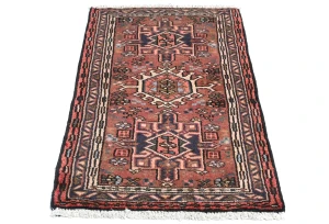 Vintage Rusty Red Tribal 2X3 Karajeh Persian Rug