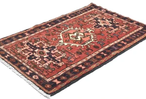 Vintage Rusty Red Tribal 2'2X3'5 Karajeh Persian Rug