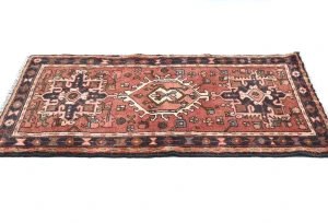 Vintage Rusty Red Tribal 2'2X3'5 Karajeh Persian Rug