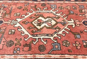Vintage Rusty Red Tribal 2'2X3'5 Karajeh Persian Rug