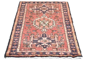 Vintage Rusty Red Tribal 2'2X3'5 Karajeh Persian Rug