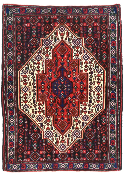 Vintage Red Tribal 2'6X3'7 Bidjar Persian Rug