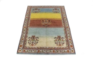 Multicolored Tribal 4X6 Gabbeh Persian Rug
