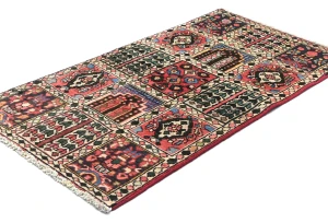 Semi Antique Cream Floral 2'4X4'2 Bakhtiari Persian Rug