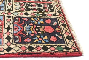Semi Antique Cream Floral 2'4X4'2 Bakhtiari Persian Rug