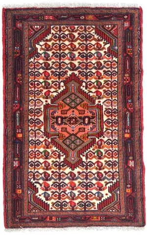 Vintage Cream Tribal 2'7X4'1 Tajabad Persian Oriental Rug
