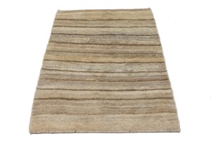 Vintage Beige Tribal 4X5 Gabbeh Persian Rug