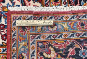 Vintage Red Floral Traditional 9X13 Kashan Persian Rug
