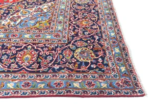 Vintage Red Floral Traditional 10X13 Kashan Persian Rug