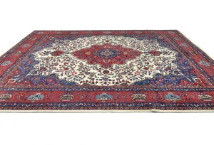 Vintage Purple-navy Traditional 10X13 Kashmar Persian Rug