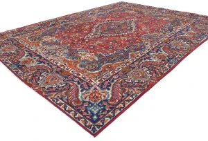 Semi Antique Red Pictorial Traditional 10X13 Kashmar Persian Rug