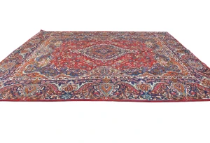 Semi Antique Red Pictorial Traditional 10X13 Kashmar Persian Rug