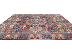 Vintage Multicolored Traditional 10X13 Kashmar Persian Rug