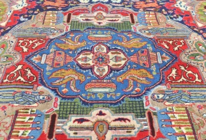 Vintage Multicolored Traditional 10X13 Kashmar Persian Rug