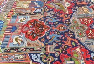Vintage Multicolored Traditional 10X13 Kashmar Persian Rug