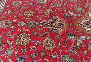 Vintage Red Floral Traditional 10X13 Tabriz Persian Rug
