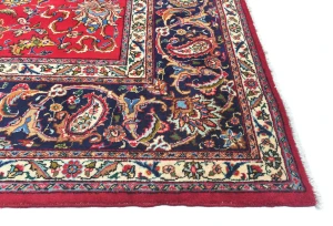 Vintage Red Floral Traditional 10X13 Tabriz Persian Rug