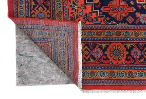 Vintage Scarlet Red Tribal Geometric 7X10 Viss Persian Rug
