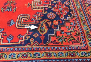 Vintage Scarlet Red Tribal Geometric 7X10 Viss Persian Rug