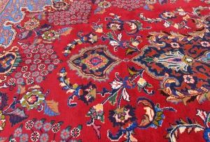 Vintage Red Traditional 10X13 Sabzevar Persian Rug