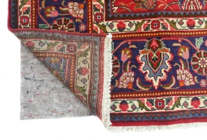 Vintage Red FloralTraditional 9x12 Tabriz Persian Rug
