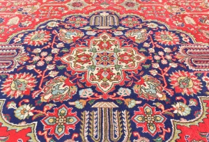 Vintage Red Floral Traditional 10X13 Tabriz Persian Rug
