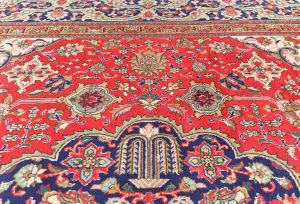 Vintage Red Floral Traditional 10X13 Tabriz Persian Rug