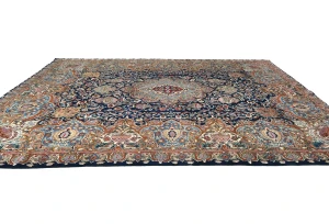 Vintage Purple-navy Traditional 10X13 Kashmar Persian Rug