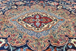 Vintage Purple-navy Traditional 10X13 Kashmar Persian Rug