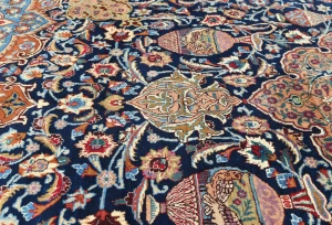 Vintage Purple-navy Traditional 10X13 Kashmar Persian Rug